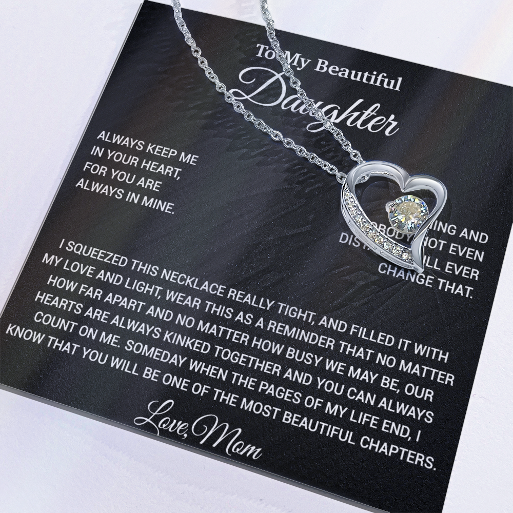 To My Daughter Necklace, Daughter Mother Necklace, Daughter Gift From Mom 9_6_Black