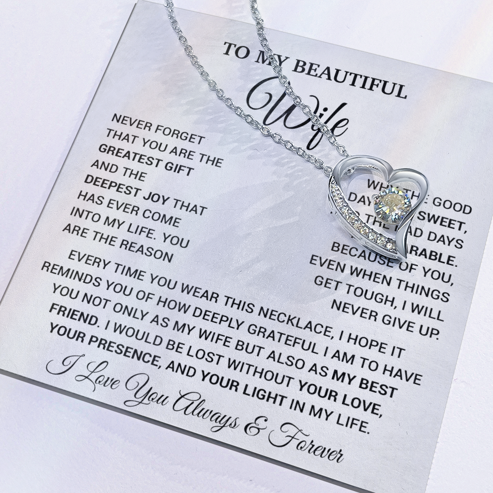 To My Wife Necklace, Christmas Gifts For Wife, Anniversary Cute Gift For Wife_16_9_White