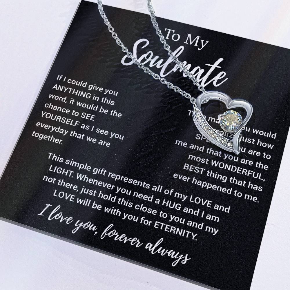 To My Soulmate Necklace, Soulmate Gift, Soulmate Jewelry Anniversary 11_8_Black