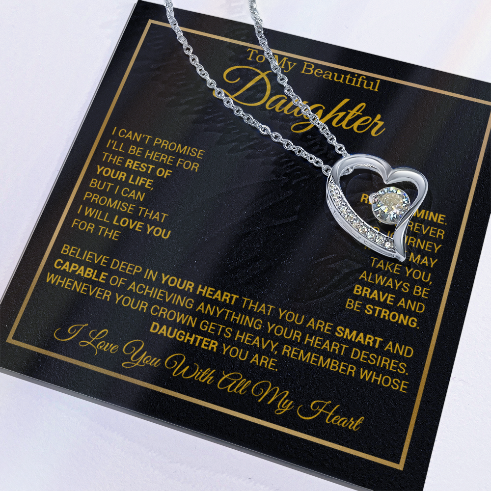 To My Daughter Necklace, Gift for Daughter from Dad And Mom Daughter_Gold