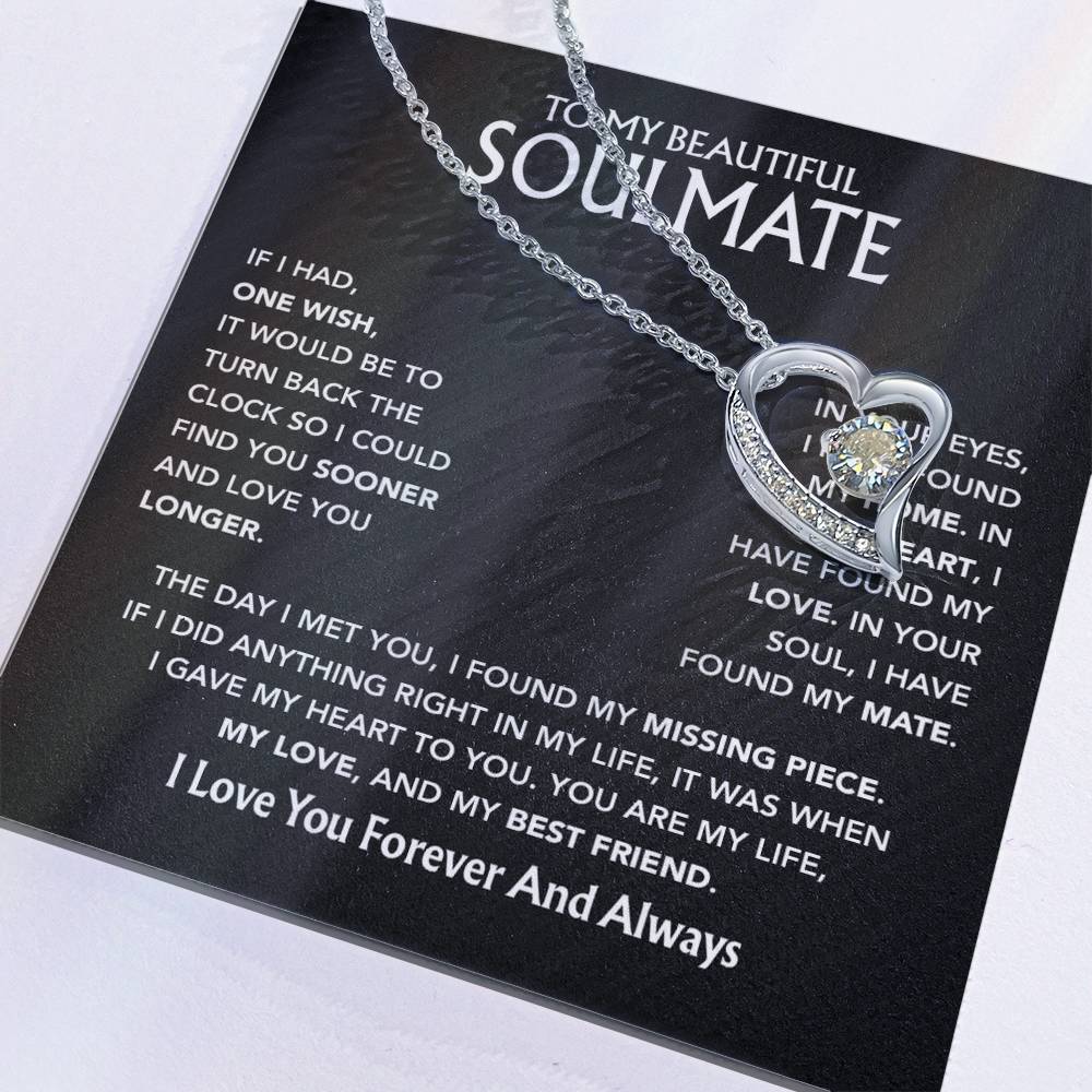 To My Soulmate Necklace, Gift For Soulmate, Anniversary Gift, Birthday Gift 3_5_Black