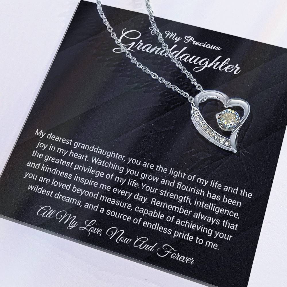 To My Granddaughter Necklace, Gift From Grandmother to Granddaughter Necklace