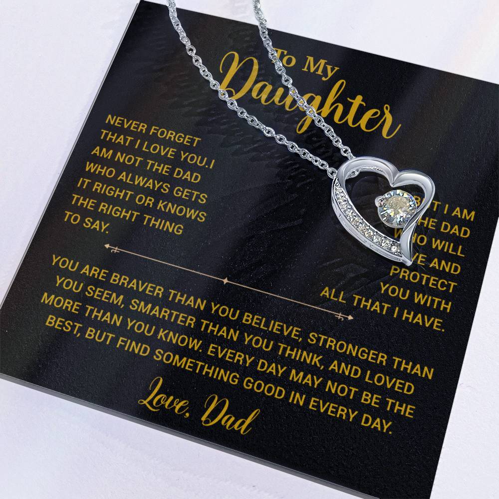 To My Daughter Necklace, Gift for Daughter from Dad, Father Daughter Necklace 2_6_Gold