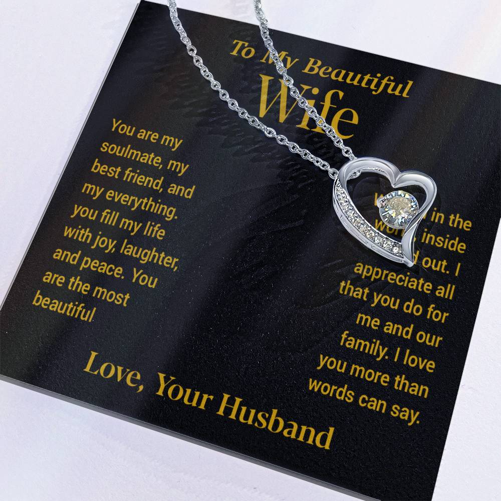 To My Wife Necklace, Gift For Wife, Anniversary Gift For Wife, Christmas Gift 22_11_Gold