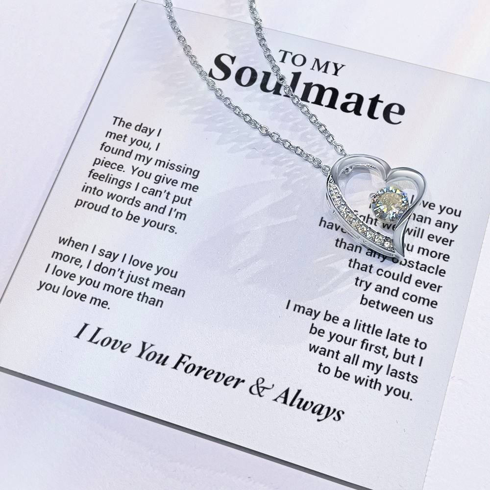 To My Soulmate Necklace, Gift for Wife, Girlfriend, Anniversary Gift, Christmas Gift 28_11_White