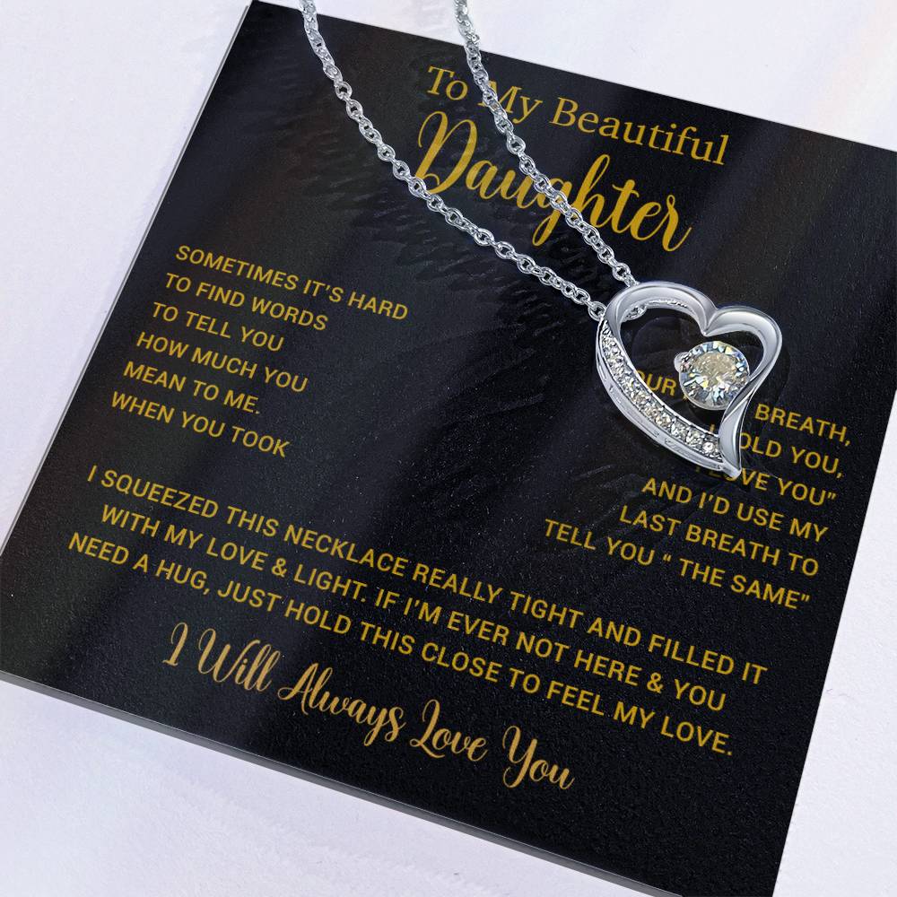 To My Daughter Necklace, Gift for Daughter from Dad, Father Daughter Necklace  11_5_Gold