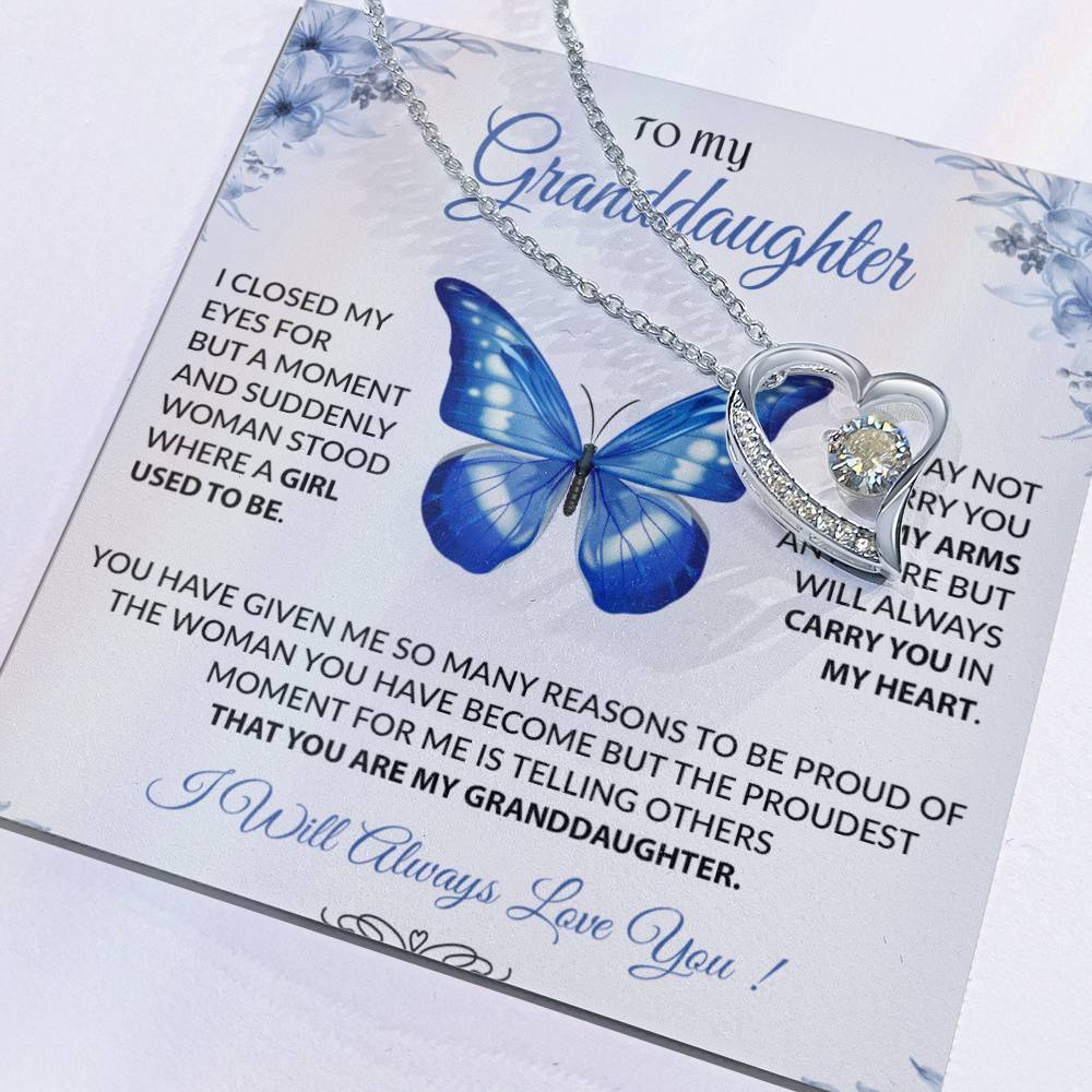 To My Granddaughter Necklace, Gift for Granddaughter from Grandpa Grandma