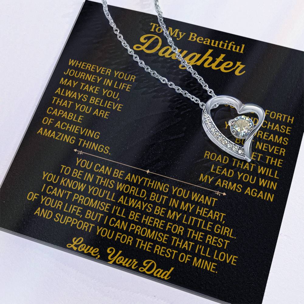 To My Daughter Necklace, Daughter Father Necklace, Daughter Gift From Dad 18_8_Gold