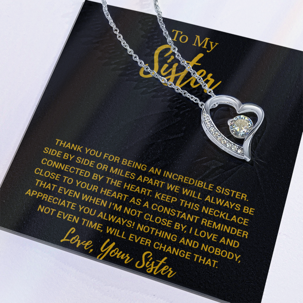 To My Sister Necklace, Brother to Sister, Birthday gift For Sister from Brother 13_8_Gold