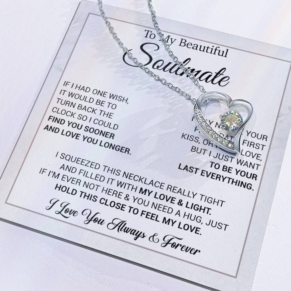 To My Soulmate Necklace, Anniversary Gifts, Soulmate Gift, Christmas Gift
