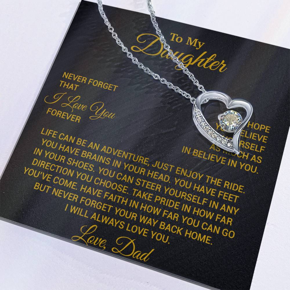 To My Daughter Necklace, Daughter Father Necklace, Daughter Gift From Dad 19_8_Gold