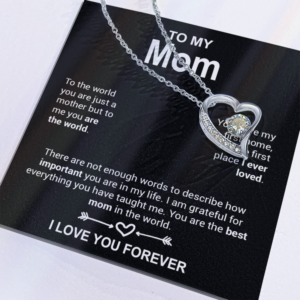 To My Mom Necklace, Mother's Day Gift, Anniversary Gift Valentines Gift_Black