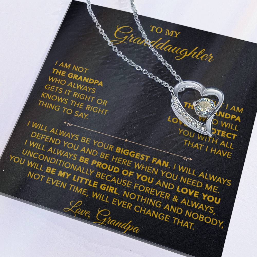 To My Granddaughter Necklace, Granddaughter Gift from Grandpa, Christmas Gift 28_8_Gold