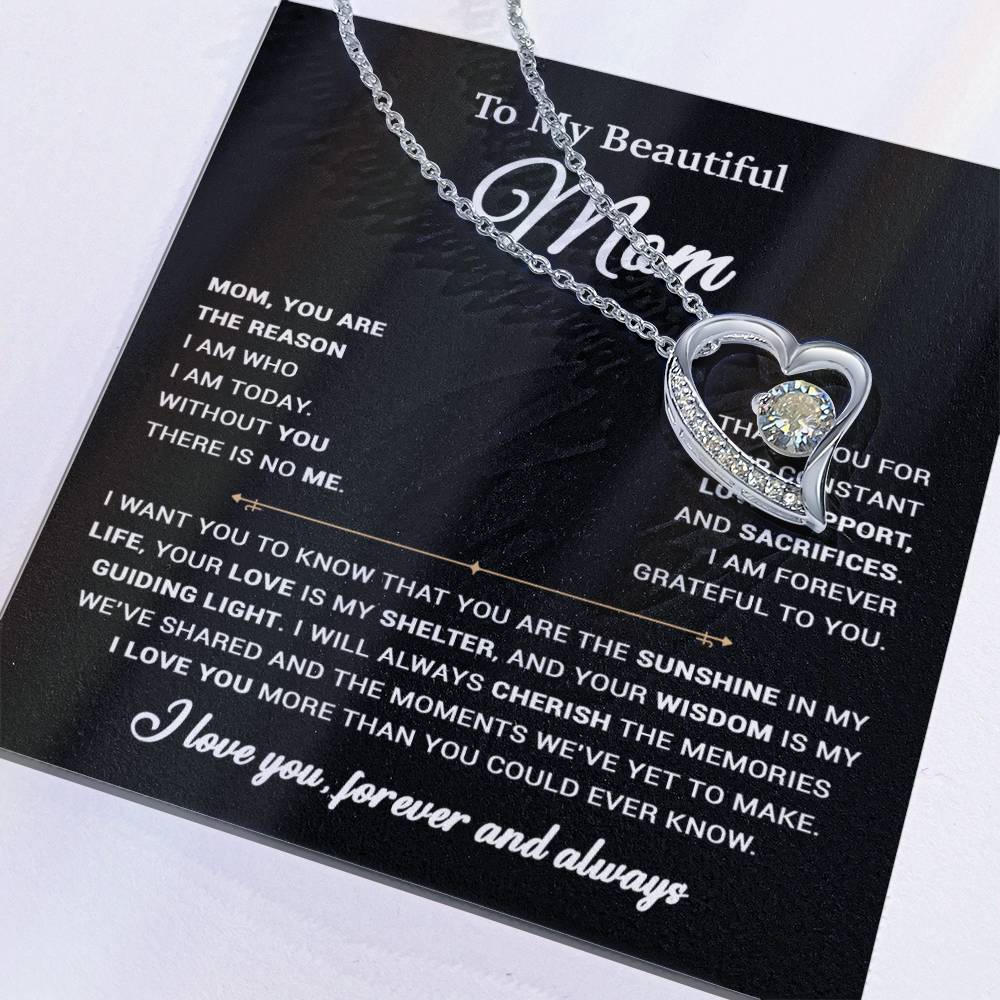 To My Mom Necklace, Sentimental Mother's Day Gift For Mom From Son 31_3_Black