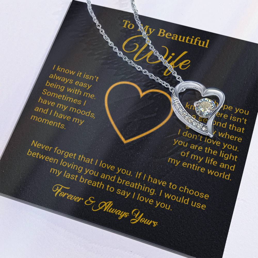 To My Wife Necklace, Gift For Wife, Anniversary Gift For Wife, Necklace For Wife 25_5_Gold