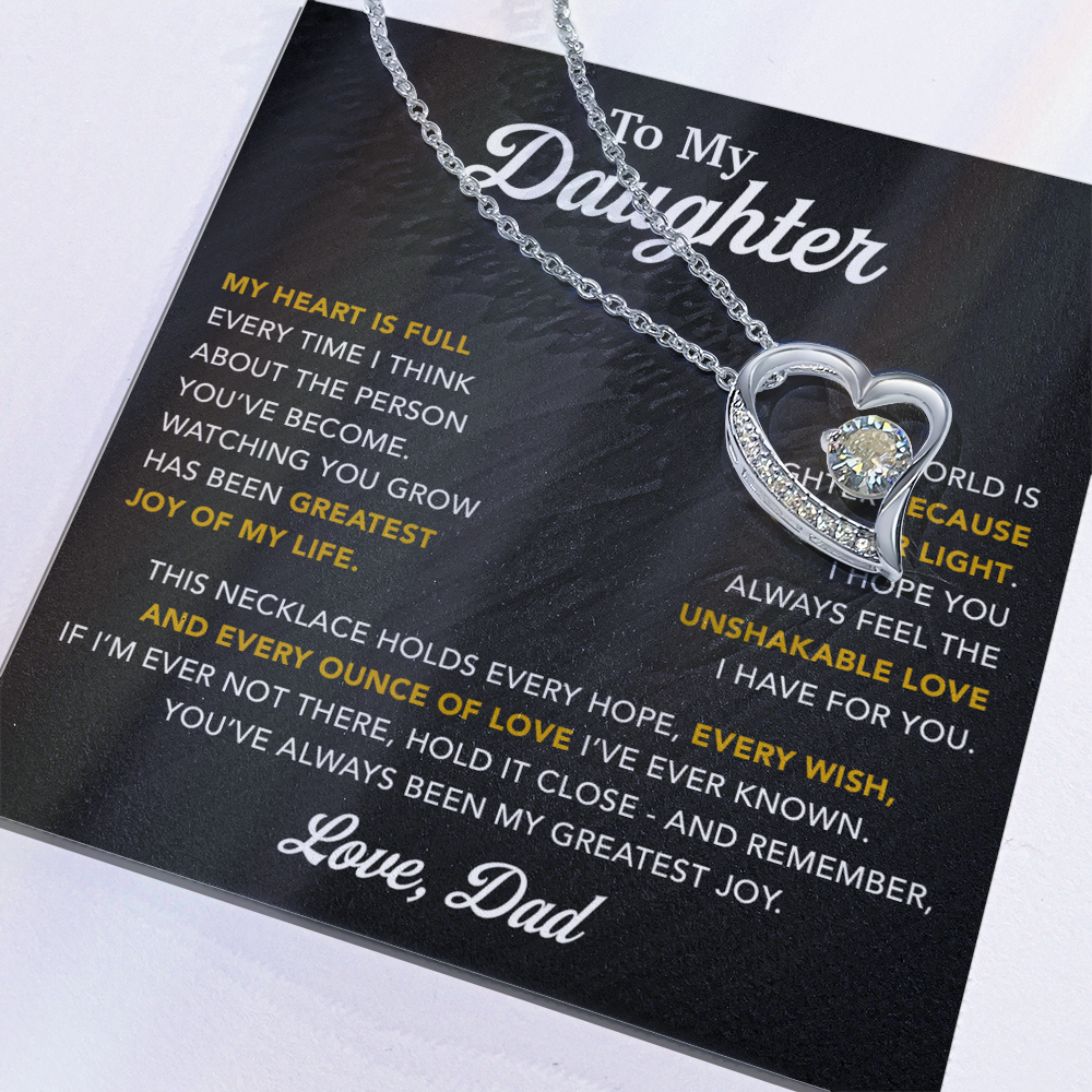 To My Daughter Necklace, Gift for Daughter from Dad, Father Daughter Necklace 16_6_Black
