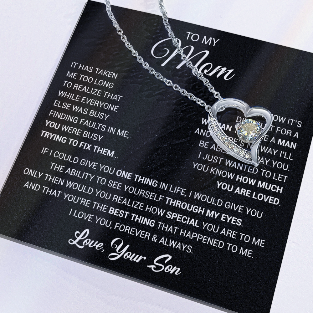 To My Mom Necklace, Mama, Gift From Son For Birthday, Mother 's Day Gift 26_2_Black