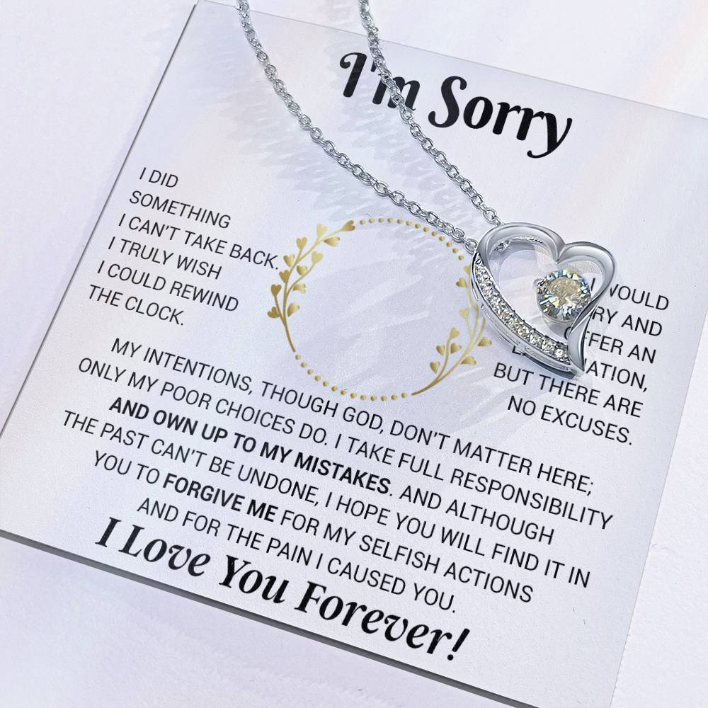 I'm Sorry Necklace Gifts, Apology Gifts For Her, Forgiveness Gift, Wife Gift 12_11_White