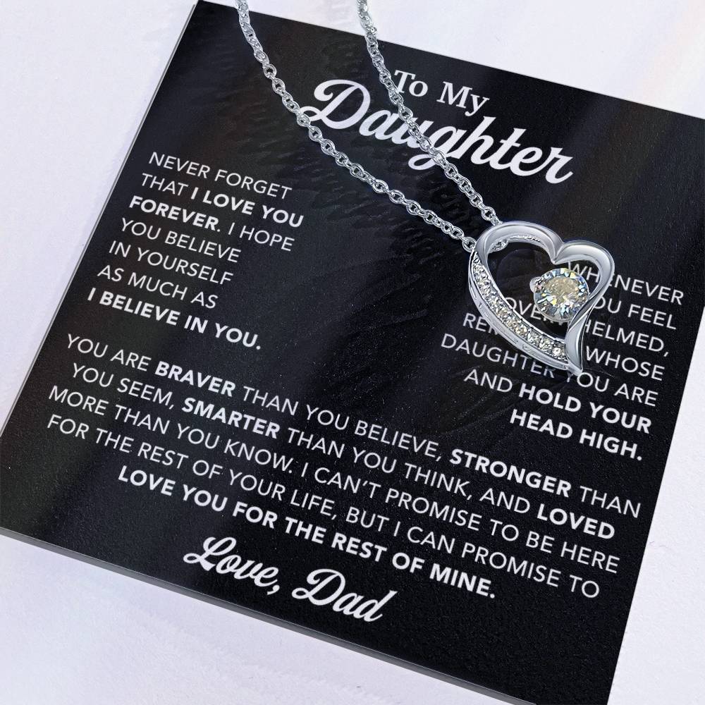 To My Daughter Necklace, Gift for Daughter from Dad, Father Daughter Necklace 26_10_Black