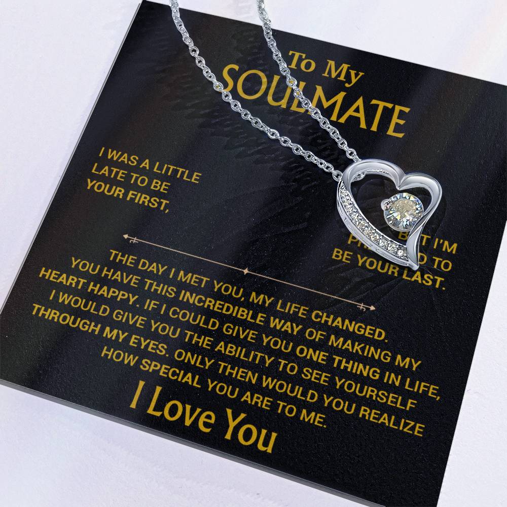 To My Soulmate Necklace, Soulmate Gift, Gift For Girlfriend, Christmas Gift 23_8_Gold