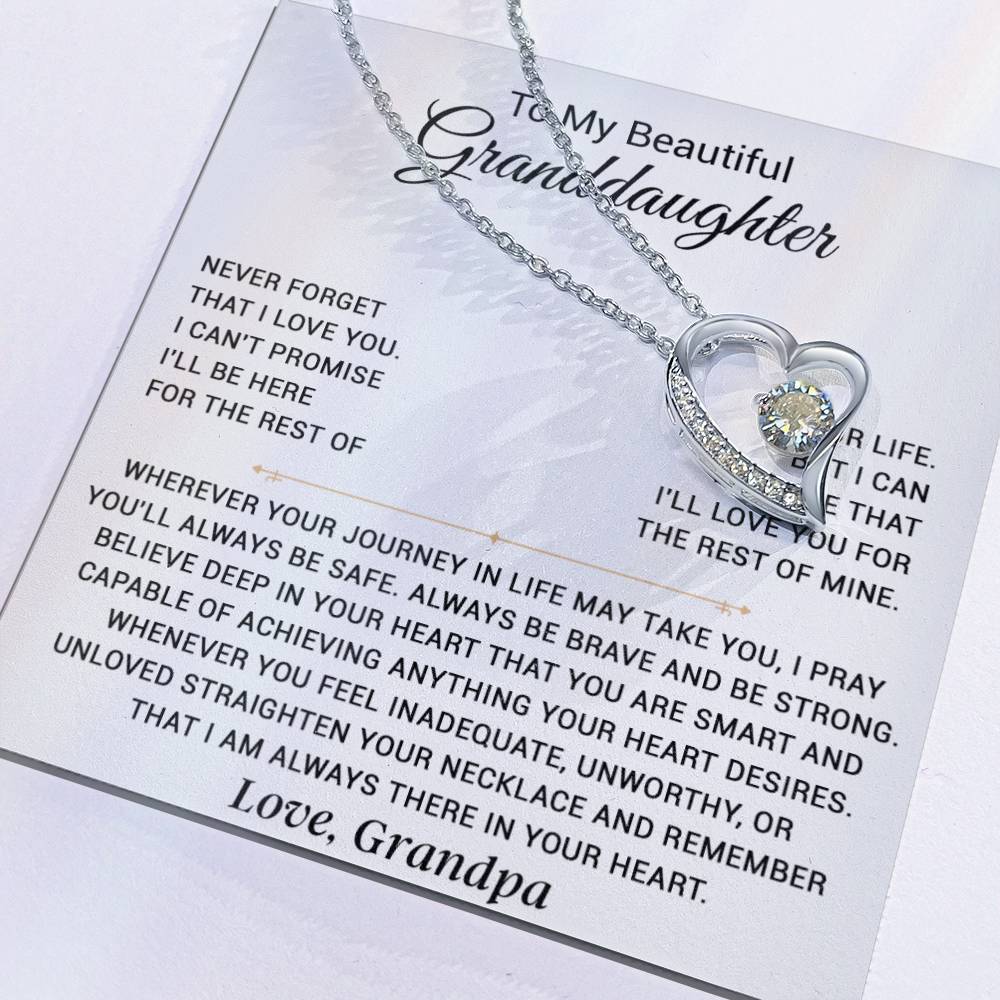 To My Granddaughter Necklace, Granddaughter Gift from Grandpa, Christmas Gift