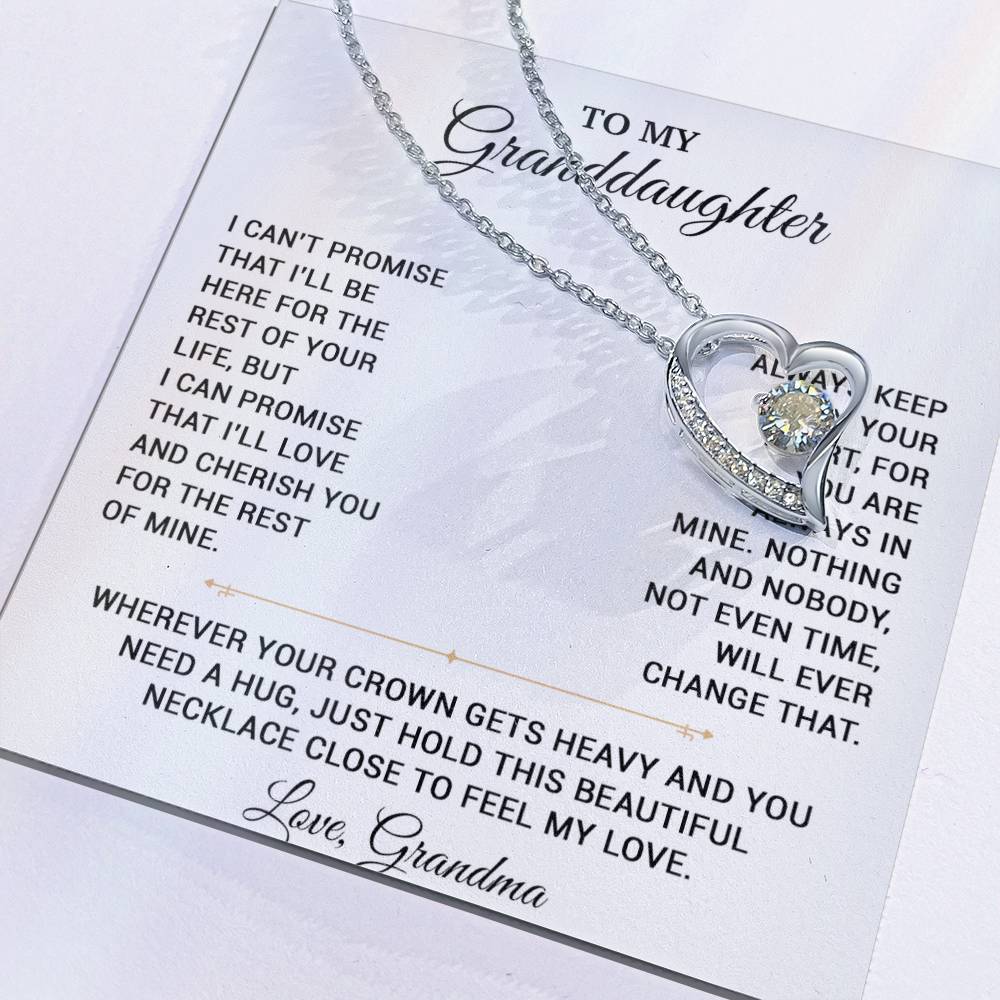 To My Granddaughter Necklace, Granddaughter Gift from Grandma, Christmas Gift 20_8_White