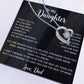 To My Daughter Necklace, Gift for Daughter from Dad, Father Daughter Necklace 18_5_Black