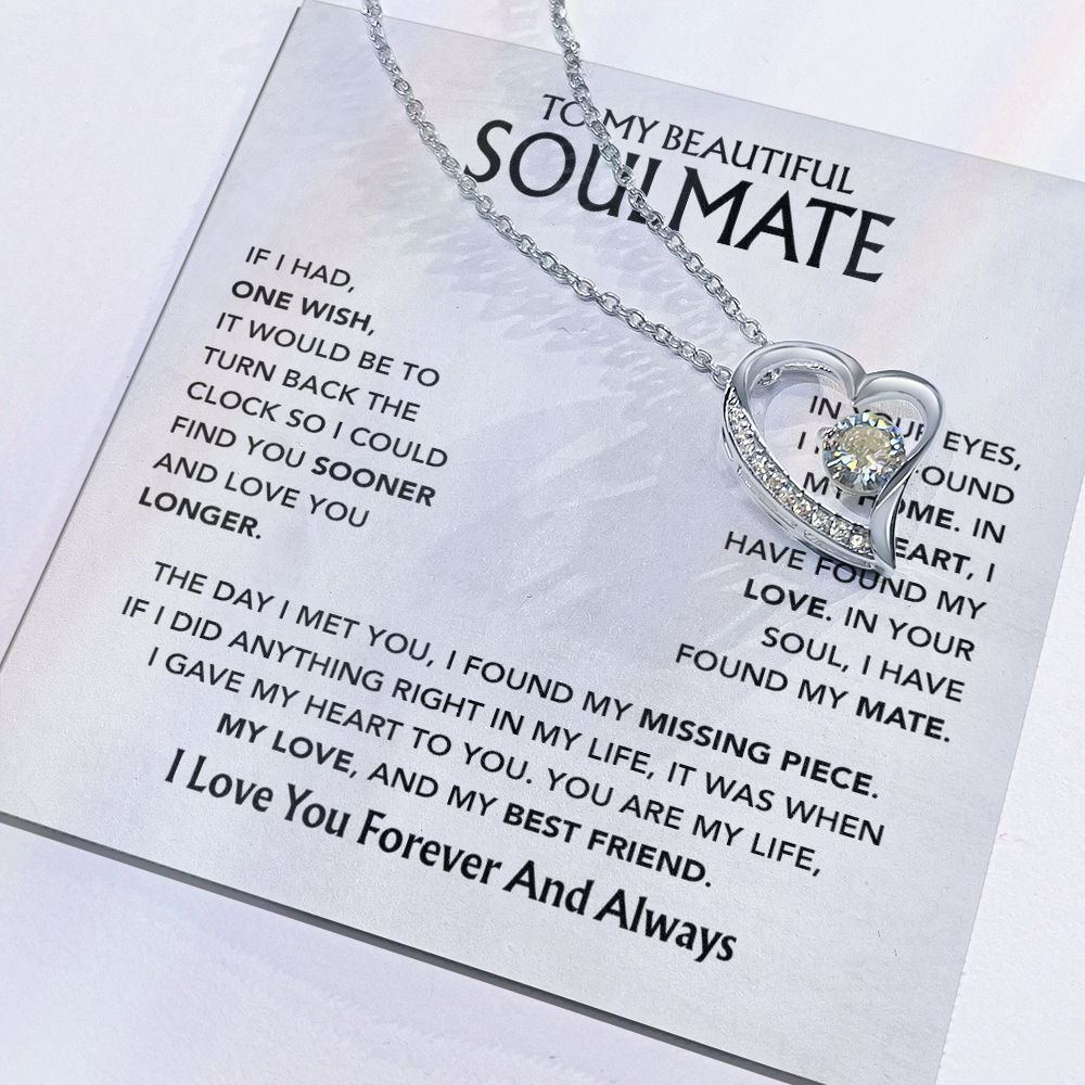 To My Soulmate Necklace, Gift For Soulmate, Anniversary Gift, Birthday Gift 3_5_White