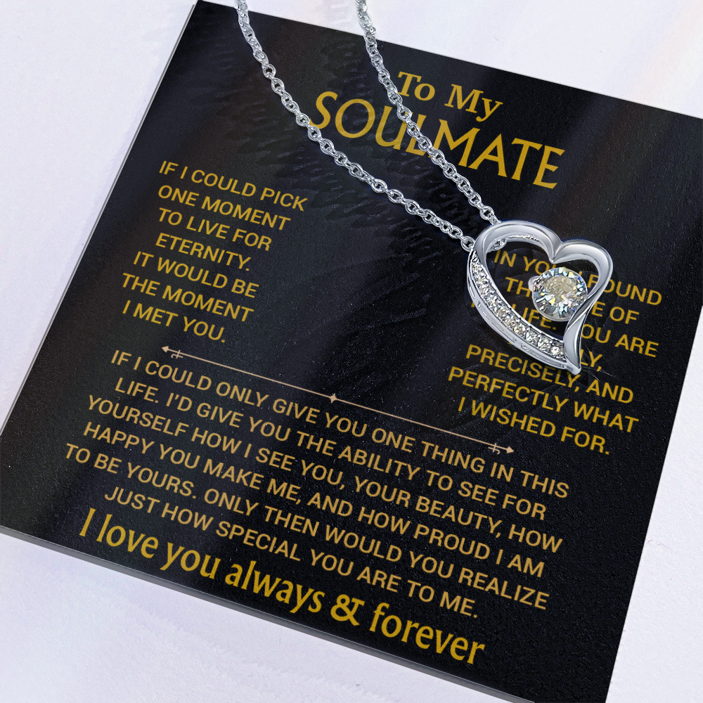 To My Soulmate Necklace, Soulmate Gift, Gift For Girlfriend, Christmas Gift 27_8_Gold