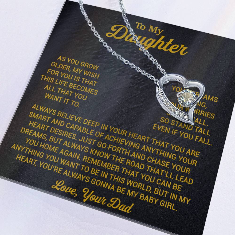 To My Daughter Necklace, Daughter Father Necklace, Daughter Gift From Dad 1_8_Gold