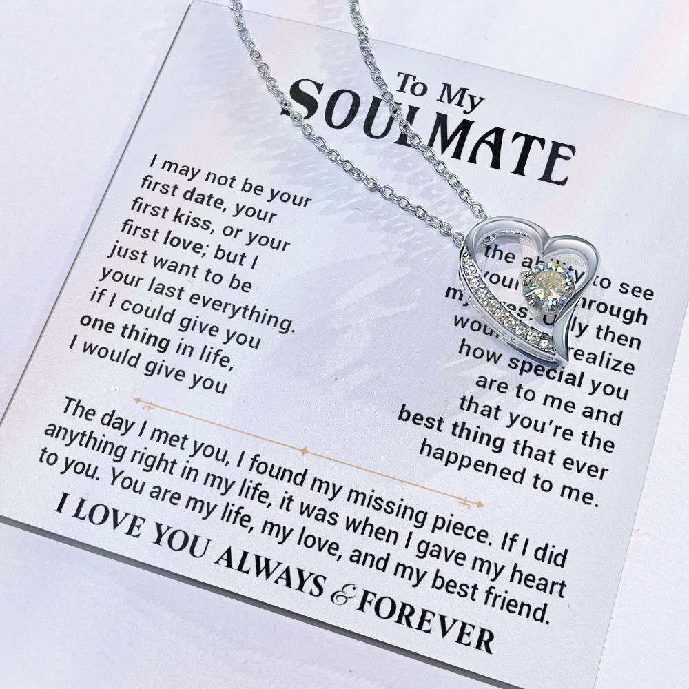 To My Soulmate Necklace Birthday,Anniversary,Valentine Gift for Wife Girlfriend