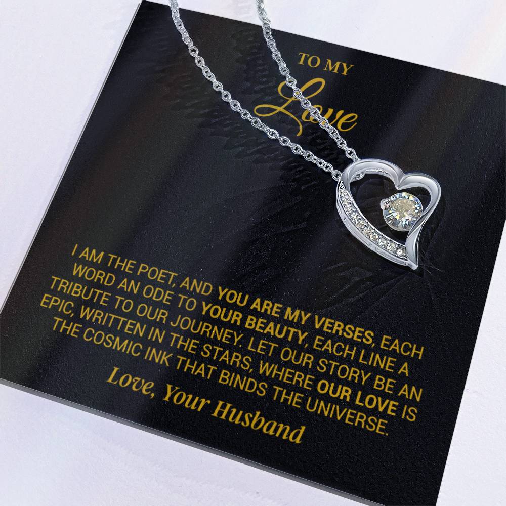 To My Beautiful Wife Necklace, Anniversary Gift, Valentine's Gift for Wife
