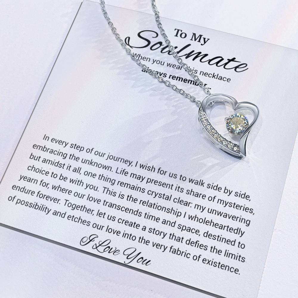 To My Soulmate Necklace, Anniversary Gift, Sentimental Gift, Soulmate Gift, Christmas Gift_White