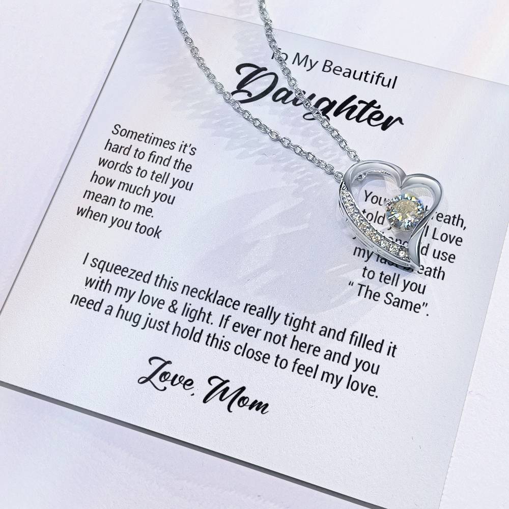 To My Daughter Necklace, Daughter Gift From Mom, Birthday Gift for Daughter_White