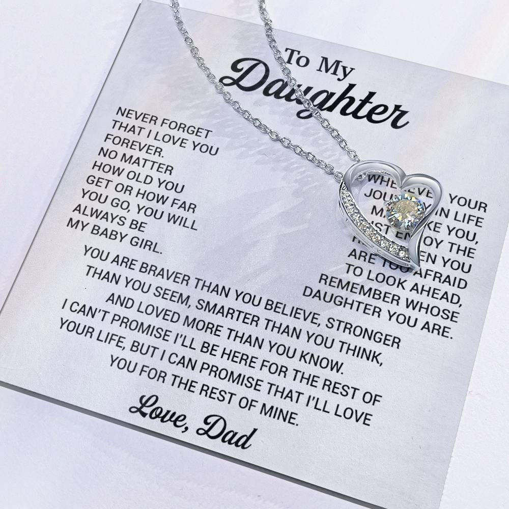 To My Daughter Necklace, Daughter Father Necklace, Daughter Gift From Dad 20_8_White