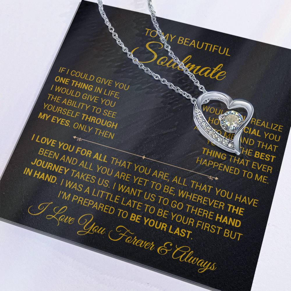 To My Soulmate Necklace, Gift For Wife Girlfriend From Husband, Christmas Gift 9_9_Gold