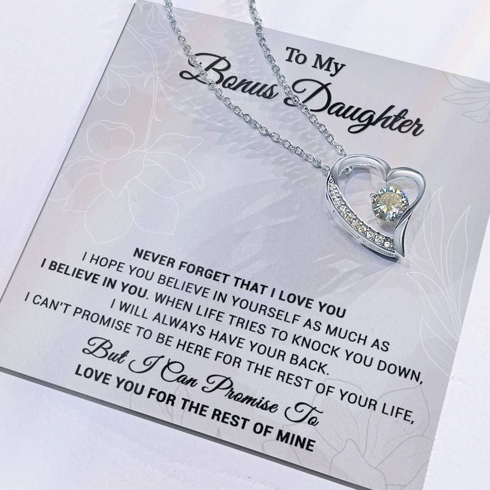 To My Bonus Daughter Necklace, Step Daughter Gift From Stepdad, Stepmom