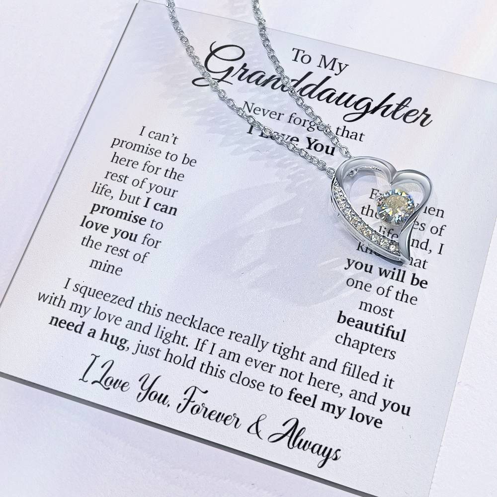 To My Granddaughter Necklace,Granddaughter Christmas Gift,Granddaughter Birthday Gift_White