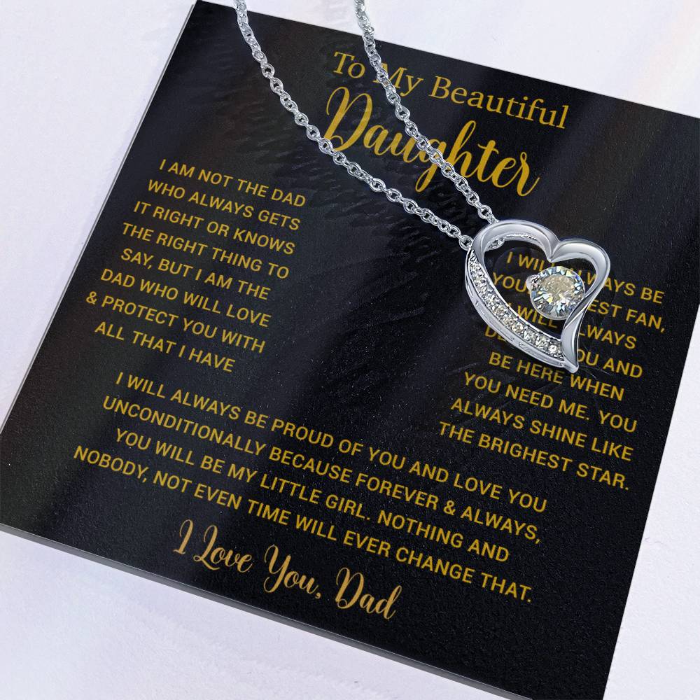 To My Daughter Necklace, Gift for Daughter from Dad, Father Daughter Necklace  6_5_Gold
