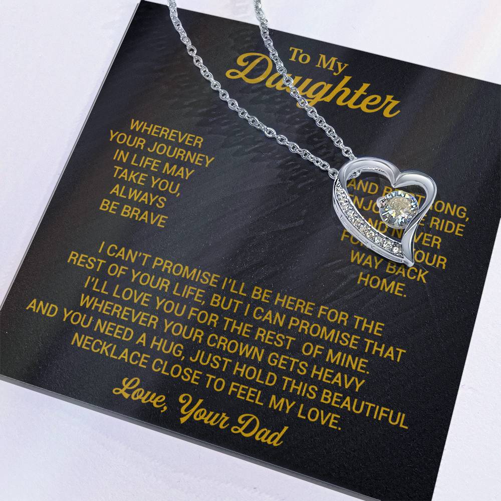 To My Daughter Necklace, Daughter Father Necklace, Daughter Gift From Dad 2_8_Gold
