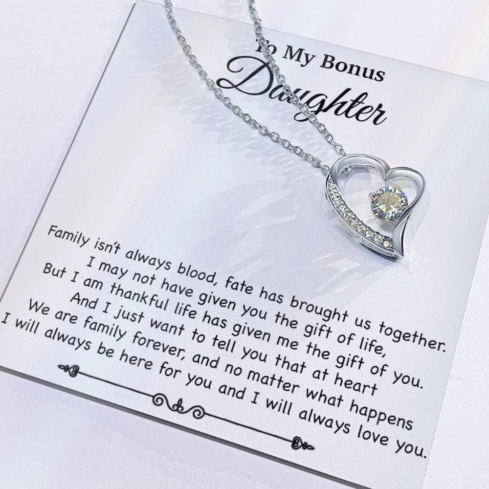 To My Bonus Daughter Necklace, Gift for Bonus Daughter, Step Daughter Birthday 2_11_White
