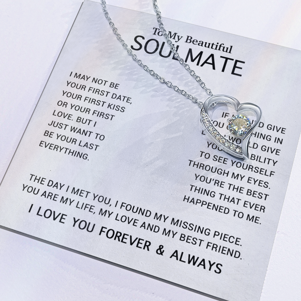 To My Soulmate Necklace, Gift For Soulmate, Anniversary Gift, Birthday Gift 4_5_White