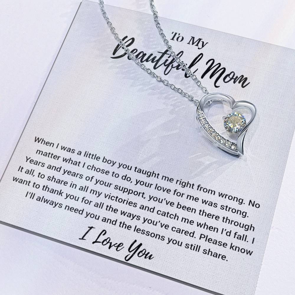 To My Beautiful Mom Necklace Mom Birthday Gift Mother's Day Gift Necklace For Mom From Son