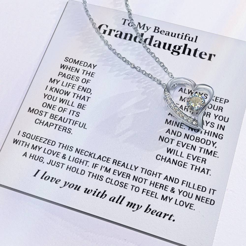 To My Granddaughter Necklace, Granddaughter Gifts From Grandma Grandmother Or Grandpa
