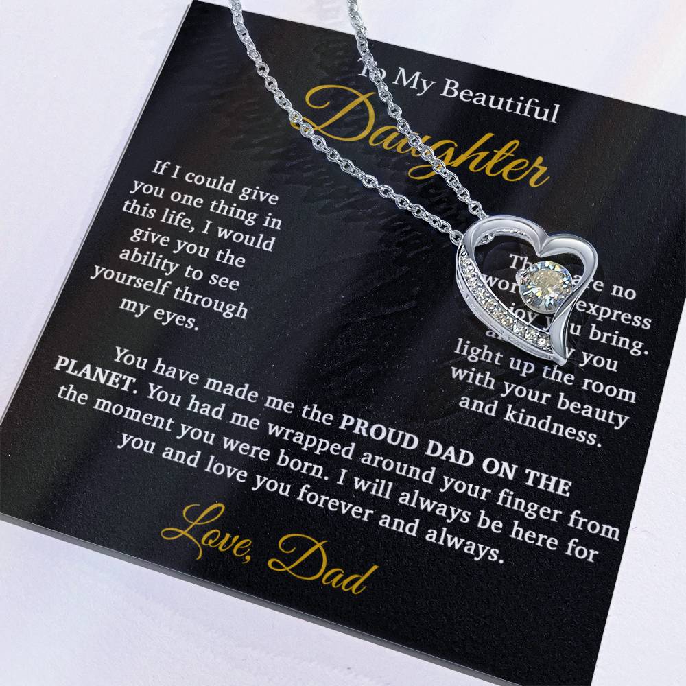 To My Daughter Necklace, Daughter Father Necklace, Daughter Gift From Dad333_Gold