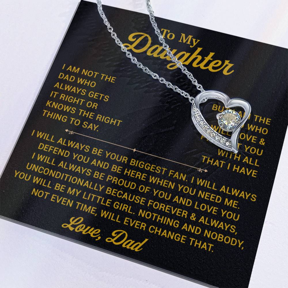 To My Daughter Necklace, Gift for Daughter from Dad, Father Daughter Necklace 1_11_Gold