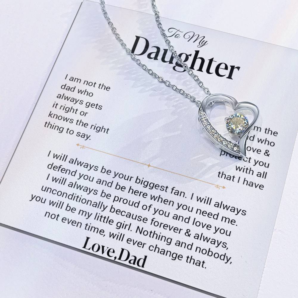 To My Daughter Necklace, Gift for Daughter from Dad, Father Daughter Necklace 21_11_White
