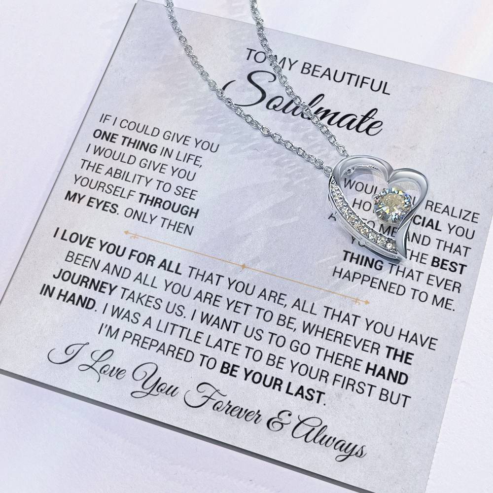 To My Soulmate Necklace, Gift For Wife Girlfriend From Husband, Christmas Gift 9_9_White
