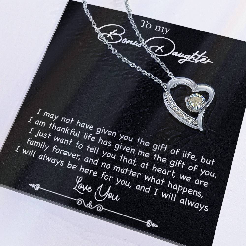 To My Bonus Daughter Necklace, Gift for Bonus Daughter, Step Daughter Birthday 5_10_Black