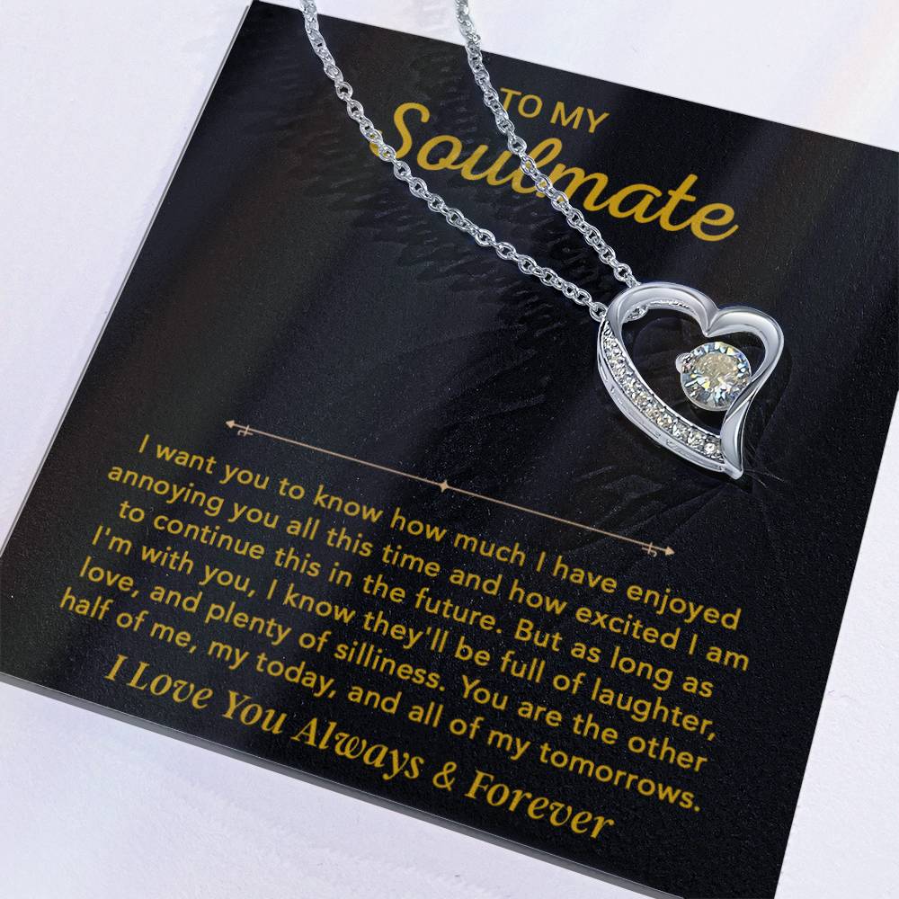 To My Soulmate Necklace, Gift for Wife, Girlfriend, Anniversary Gift
